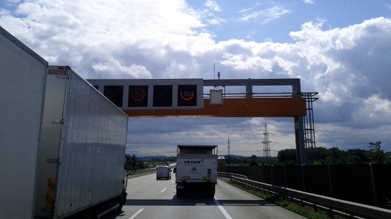 Autobahn A1, kurz vor Linz, Austria (16. Juli 2012)